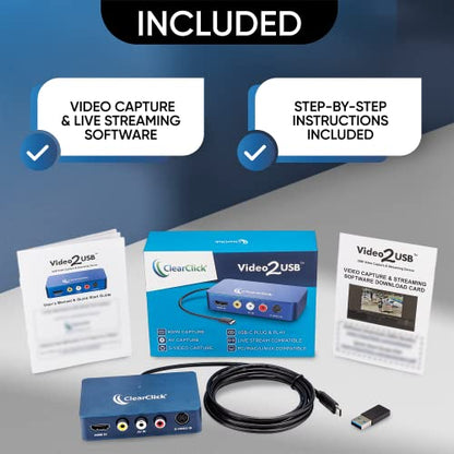 ClearClick 3x2.8x0.9 inches Video2USB USB Video Capture Device for Multimedia Applications