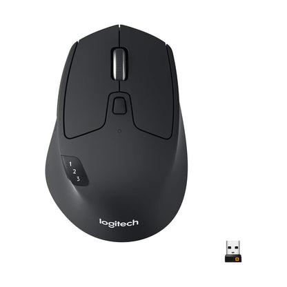 Logitech M720 Triathlon Wireless Mouse, Bluetooth, USB, 1000 DPI, 6 Buttons, 2-Year Battery, Compatible with PC, Mac, iPadOS