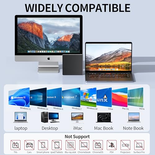 Kadlun 5.6" External CD DVD Drive SY905 USB 3.0 USB Type C Optical Drive