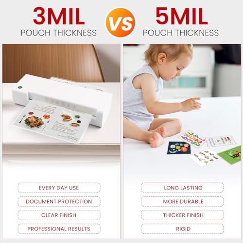 CAREGY 200PACK 5Mil 1 12 Ounces Laminating Pouches, 2.3 x 3.7 Inches, Clear Film Sheets