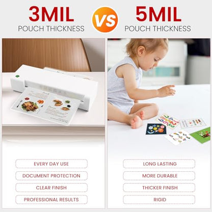 CAREGY 200PACK 5Mil 1 12 Ounces Laminating Pouches, 2.3 x 3.7 Inches, Clear Film Sheets