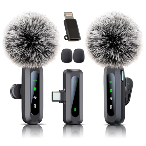 Uewpv Mini Wireless Lavalier Microphone, Model Microphone cravate sans fil, USB Connectivity, Omnidirectional, 20Hz - 20KHz Frequency Response, Battery Powered