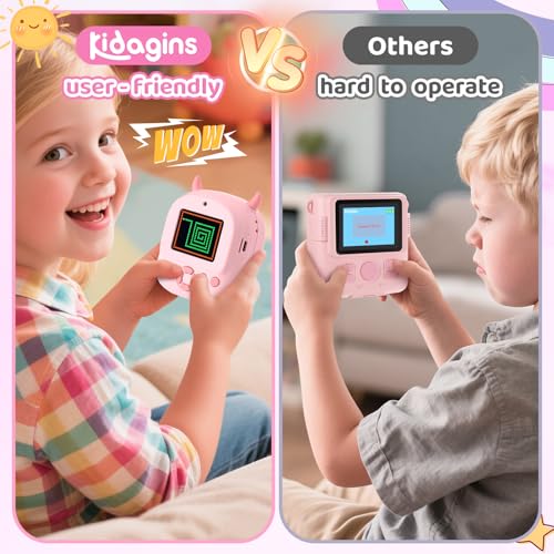 KIDAGINS Instant Print Camera JD71 1MP 1080p Compact Kids Camera