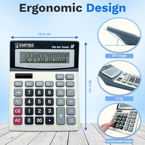 EMPIRE TRADING & COMMERCE Desk Calculator 7.28" x 5.71" 2 Inches LCD 1 AA Battery Basic Calculator