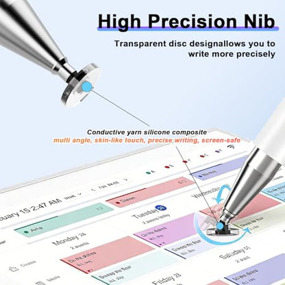 DOGAIN Stylus Pen and Mount Compatible with Digital Calendars and Tablets | Dual Tip Design | Magnetic Holder
