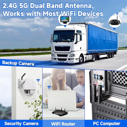 Eightwood 2-Pack EWAN0272GE WiFi Antenna Dual Band 2.4GHz 5GHz RP-SMA