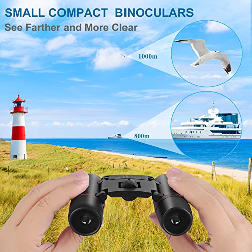AHFLRITO Compact Binoculars 21mm 8x Roof Prism Lightweight Portable