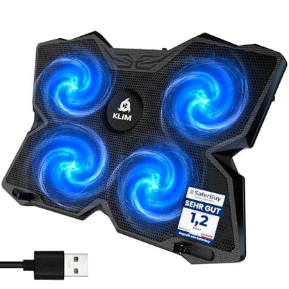 KLIM K2N Laptop Cooling Pad 4 Fans 1200 RPM Plastic Blue Electronics