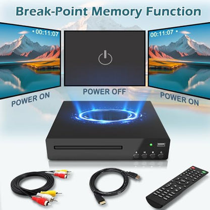 Delleson 1080P SE DVD Player HDMI RCA USB Region Free