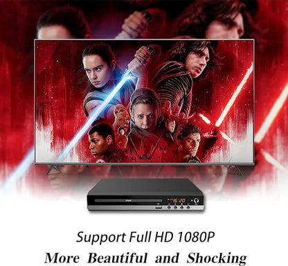 METRICSQUARE DVD Player 1080P HDMI AV Output Compact
