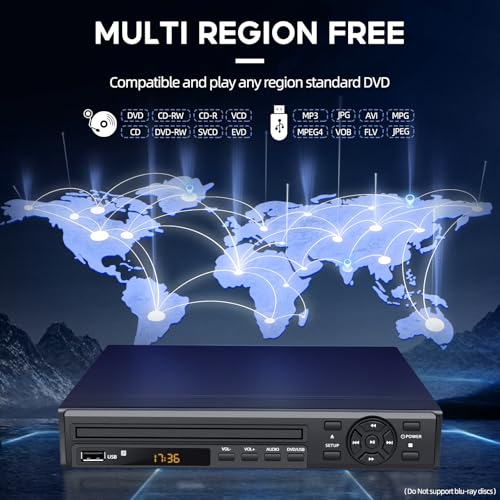 Arafuna CD/DVD Player HDMI RCA USB Output 1920x1080 Region Free