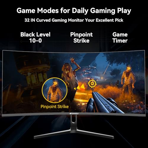 SANSUI 32 Inch ES-G32C1F FHD 1080p 240Hz LCD Monitor