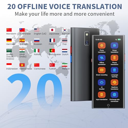 CAWRUGA 6.42 x 3.39 x 1.34 inches Model B0GZHF7HV5 5MP Camera Offline Support 150 Languages Portable Translator