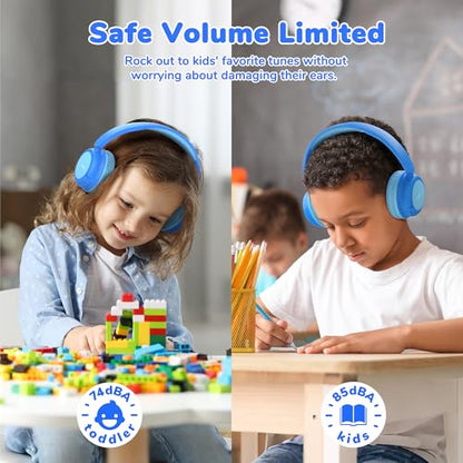 iClever BTH22 Kids Headphones 60H Battery Life Bluetooth 5.4 AUX Connectivity Over Ear Music