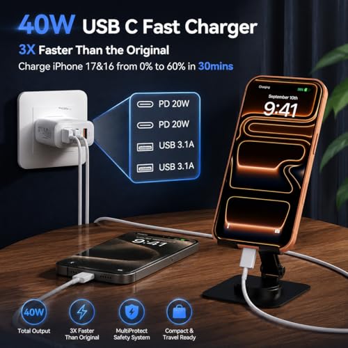 Duloch USB Type C 40W 4-Port Wall Charger XD2024