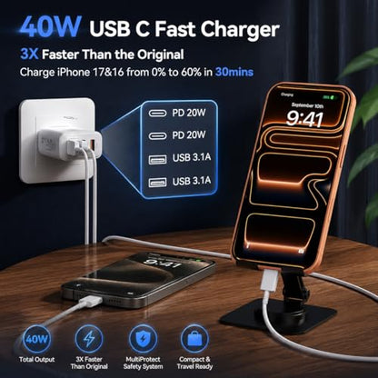 Duloch USB Type C 40W 4-Port Wall Charger XD2024
