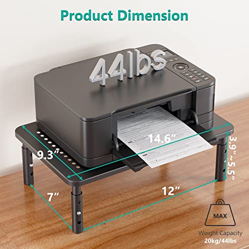WALI Adjustable Monitor Stand RDTT03 for Desk, Ergonomic Design, Metal Black, 1 Pack