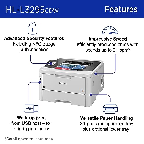 Brother HLL3295CDW Laser Color Printer 2400 x 600 dpi Duplex 31 ppm All-In-One