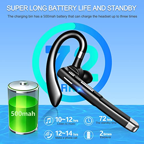Hsility Bluetooth Headset HH03IB Wireless Connectivity Dual-Microphone Active Noise Cancellation Plastic On-Ear