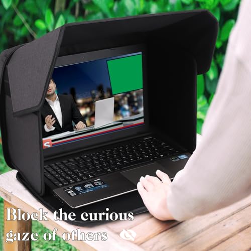 ZIORS 12-14in Portable Laptop Sun Shade Foldable Privacy Shield Anti-Glare