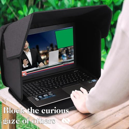 ZIORS 12-14in Portable Laptop Sun Shade Foldable Privacy Shield Anti-Glare