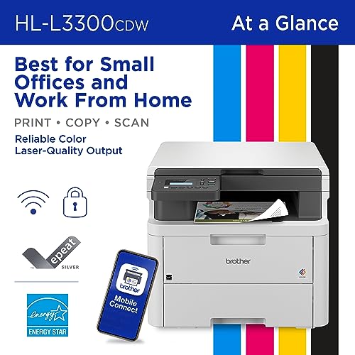 Brother HL-L3300CDW Color Laser Printer 2400x600 dpi 3-in-1 Functionality