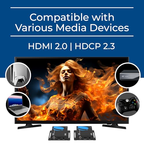 OREI HDMI Over Ethernet Extender via CAT6/7 - 4K@60Hz Resolution - HDMI 2.0