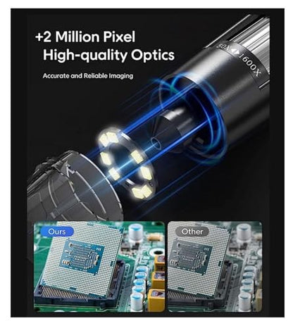 KEEMIKA 4.41" x 1.56" 321-P 1920P HD Digital Microscope Magnification 50x-1600x USB Type C LED