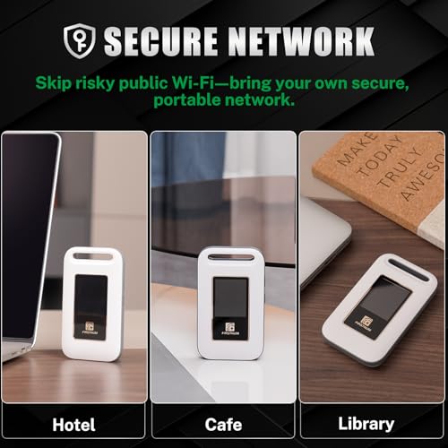FIRSTNUM M4 Portable 4G LTE Mobile Hotspot, Wireless, White, Up to 10 Devices, Touch Control