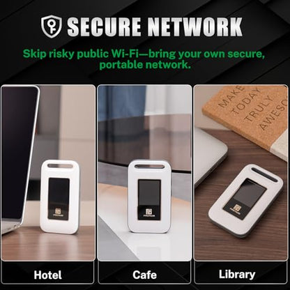FIRSTNUM M4 Portable 4G LTE Mobile Hotspot, Wireless, White, Up to 10 Devices, Touch Control