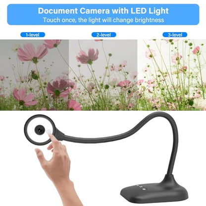 Kitchbai 3" PA-800 1944P Document Camera, Webcam, USB Visualizer