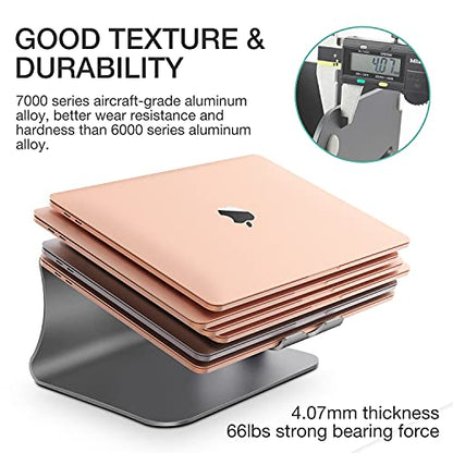 Bestand 9.44x8.85x5.51 inch Laptop Stand lo2ggggrey Ergonomic Gray Aluminum