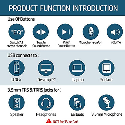 PHOINIKAS USB External Sound Card T10 2.0 Stereo 48 KHz for PC