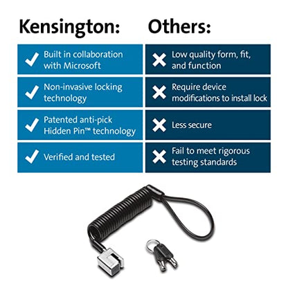 Kensington Portable Keyed Cable Lock K68138WW Surface Pro and Surface Go Security System