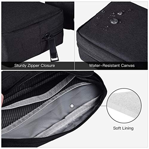 imComor Small & Large Portable Accessories Organizer Case, Black, 2 Count