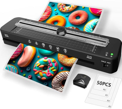 Raycial 13 Inch Laminator 2 Rollers 95 Seconds Warm Up High-Speed A3 Laminating Machine