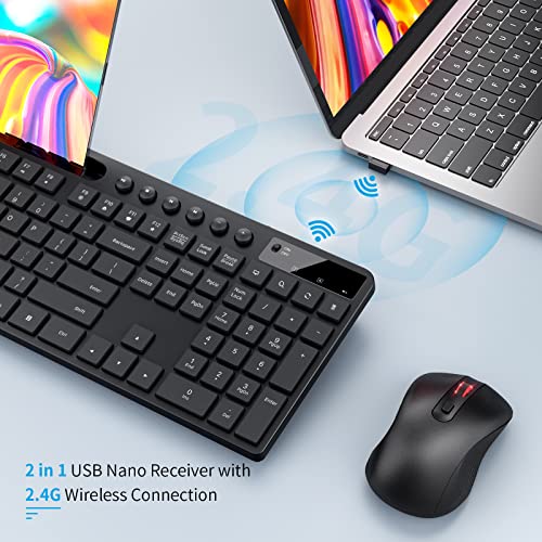 MARVO Wireless Ergonomic Keyboard and Mouse Combo Radio Frequency Compatibility with Laptops and Smartphones