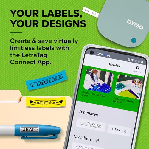 DYMO LetraTag 200B Thermal Label Printer, Monochrome Print, Bluetooth Connectivity, 160 x 160 Resolution