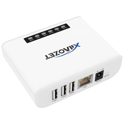 xiiaozet 3.94 x 2.76 x 1.18 inches LK300EW Network USB Print Server