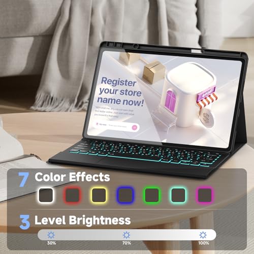 DoohowCase Keyboard Case Touch for Lenovo Idea Tab Pro 12.7-inch 2025, Bluetooth, QWERTY, 84 Keys, Plastic Enclosure