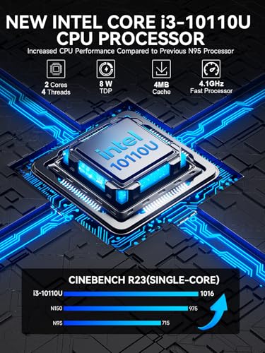 GMKtec G3 Pro Mini PC, Intel Core i3-10110U, 16GB DDR4, 512GB SSD, Dual HDMI, 4K, USB 3.2, WiFi 6, BT5.2