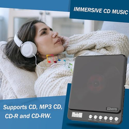 HOVOYNN Portable CD Player HOVOYNN-766 Bluetooth 5.0 2 Channels CD-R MP3 10 Hours Battery
