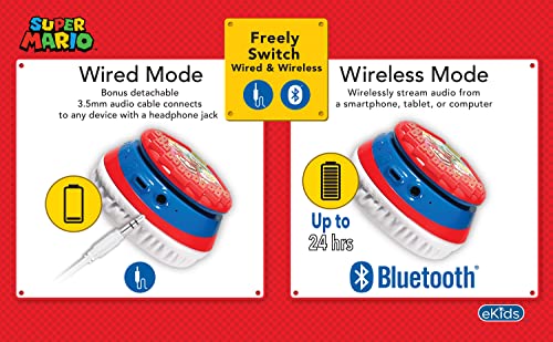 eKids 1 Count MO-B52.EXV21OL Wireless Portable Bluetooth Headphones for Children