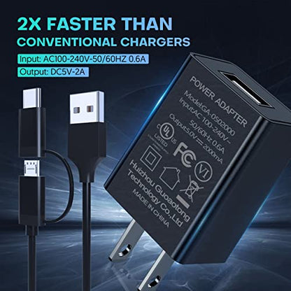 Fotbor 2.1A AC Adapter 18W USB-C Charger with 6.6FT Cable GA-0502000