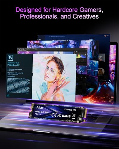 Aiibe 1TB M.2 2280 NVMe SSD PCIe 4.0 Internal Solid State Drive