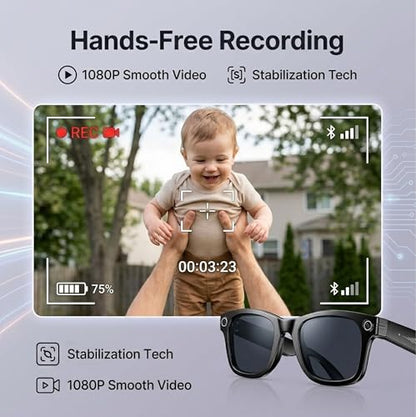 MNVOEQ Smart Glasses 3840 x 2160 Resolution Black Modern Wearable Tech