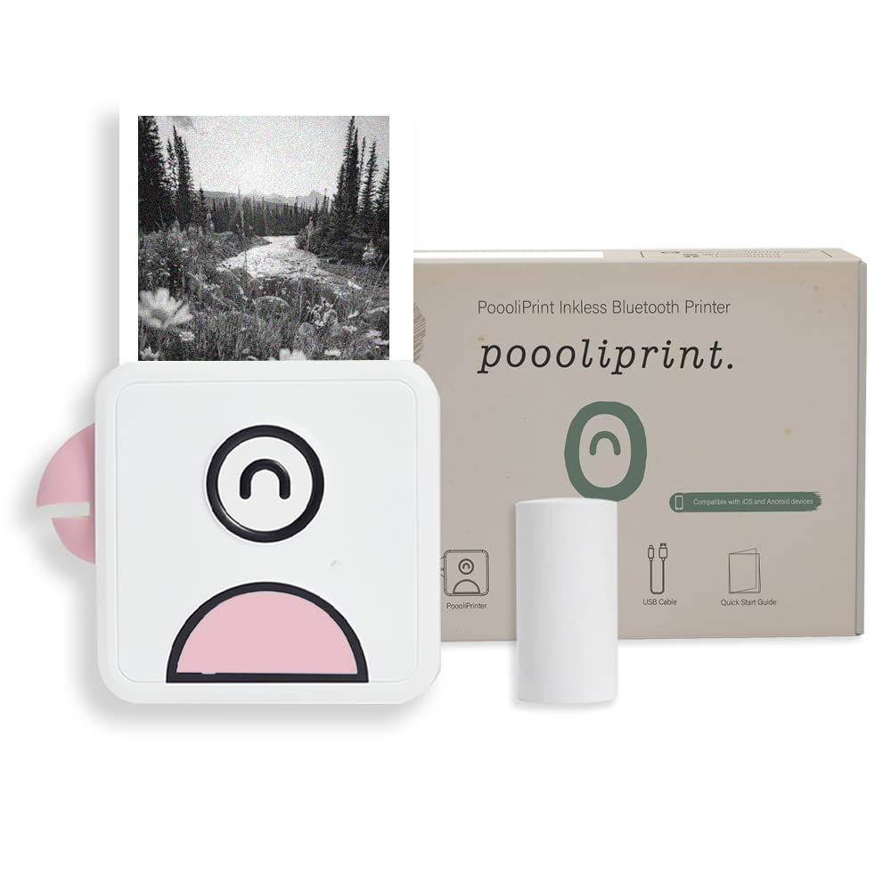 PoooliPrint 3.25" x 3.25" Model PPL1 Monochrome Thermal Pocket Printer 200 x 200 DPI