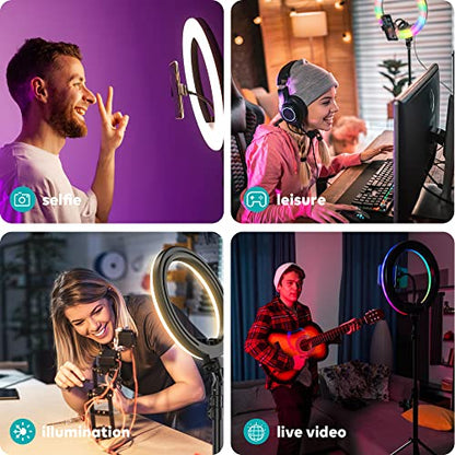 Weilisi 10 Inch Ring Light RL201W USB Powered Tripod Standwith 1 Count Media