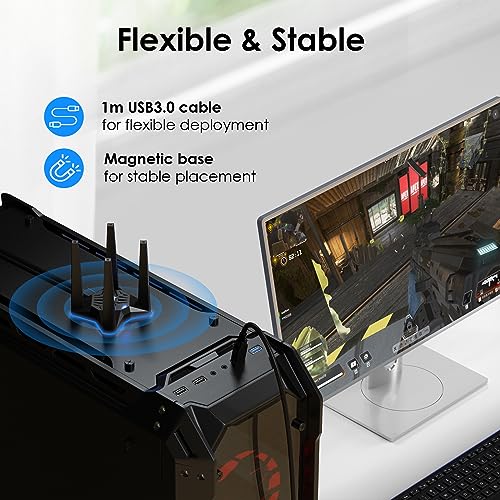 WAVLINK AX1800 USB WiFi Adapter WN693A5 USB 3.0 Dual Band 1800 Mbps Wireless Adapter for Windows 10/11
