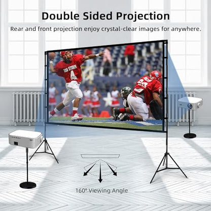 Wootfairy 120 inch Projector Screen 16:9 HD Manual Polyester Tripod Mount Screen